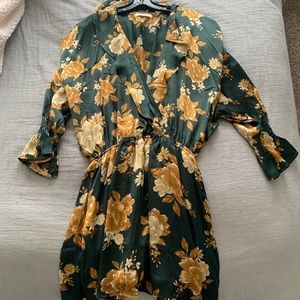 Green floral dress